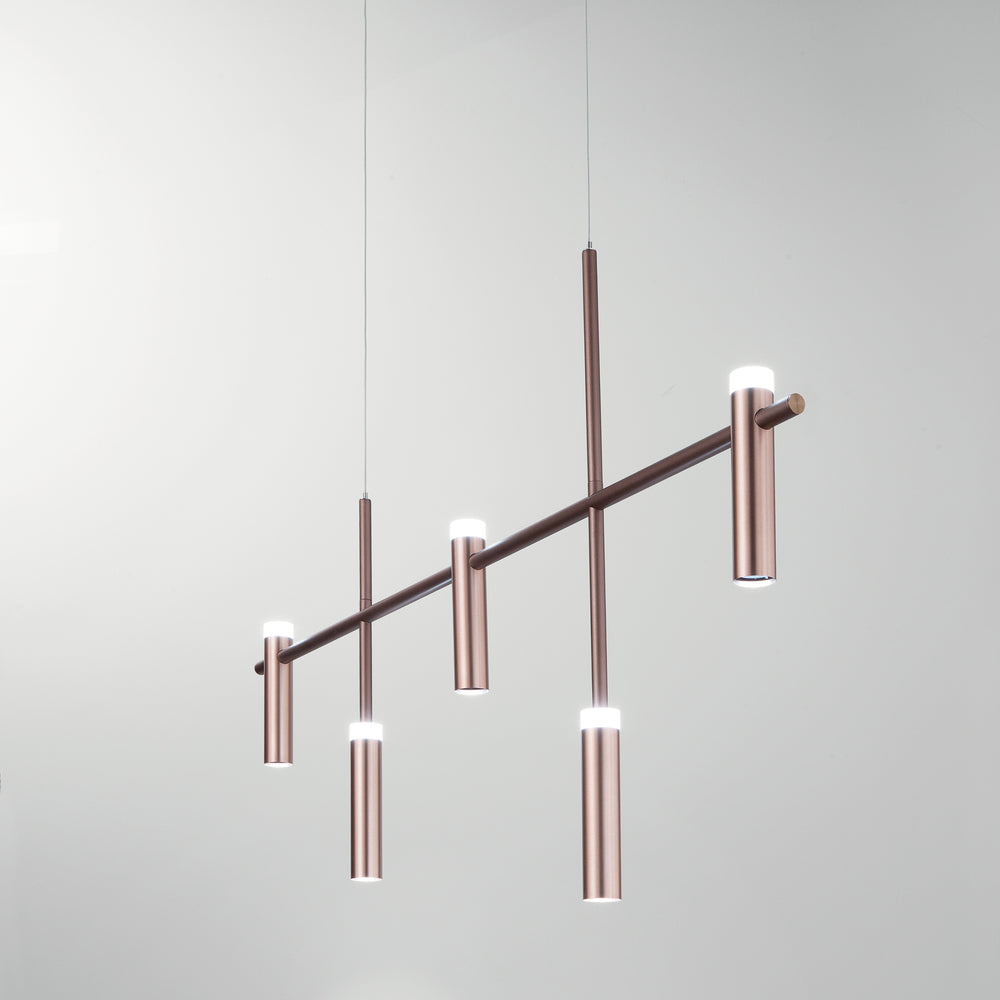 SOSPENSIONE LED CANDLE BRONZO 35W 3600LM 4000K 120X19,1X125CM