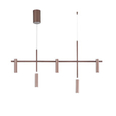 "Sospensione LED CANDLE in alluminio bronzo 5 luci biemissione"