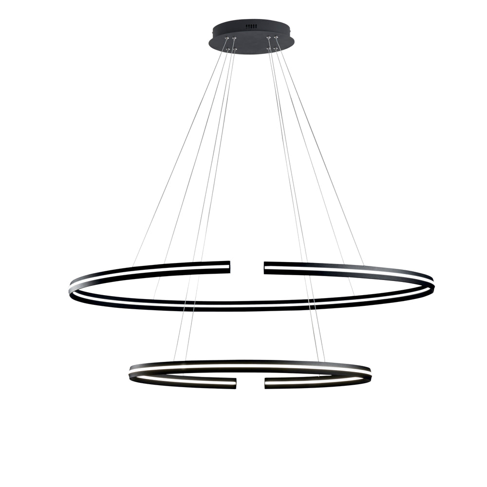 SOSPENSIONE LED CLARKE NERA 88W 11000LM 3000K 120X60X124CM