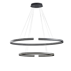 SOSPENSIONE LED CLARKE NERA 88W 11000LM 3000K 120X60X124CM