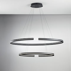 SOSPENSIONE LED CLARKE NERA 88W 11000LM 4000K 120X60X124CM