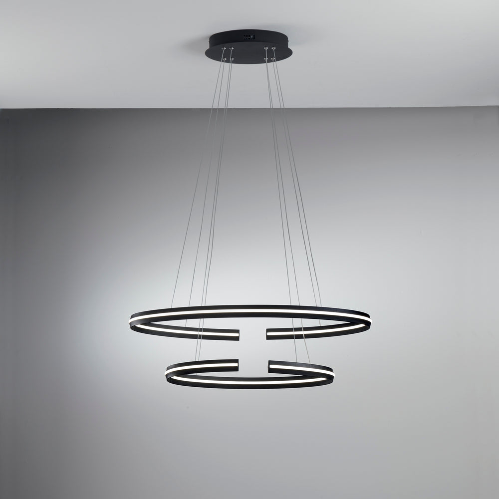 SOSPENSIONE LED CLARKE NERA 60W 6750LM 4000K 78X40X124CM