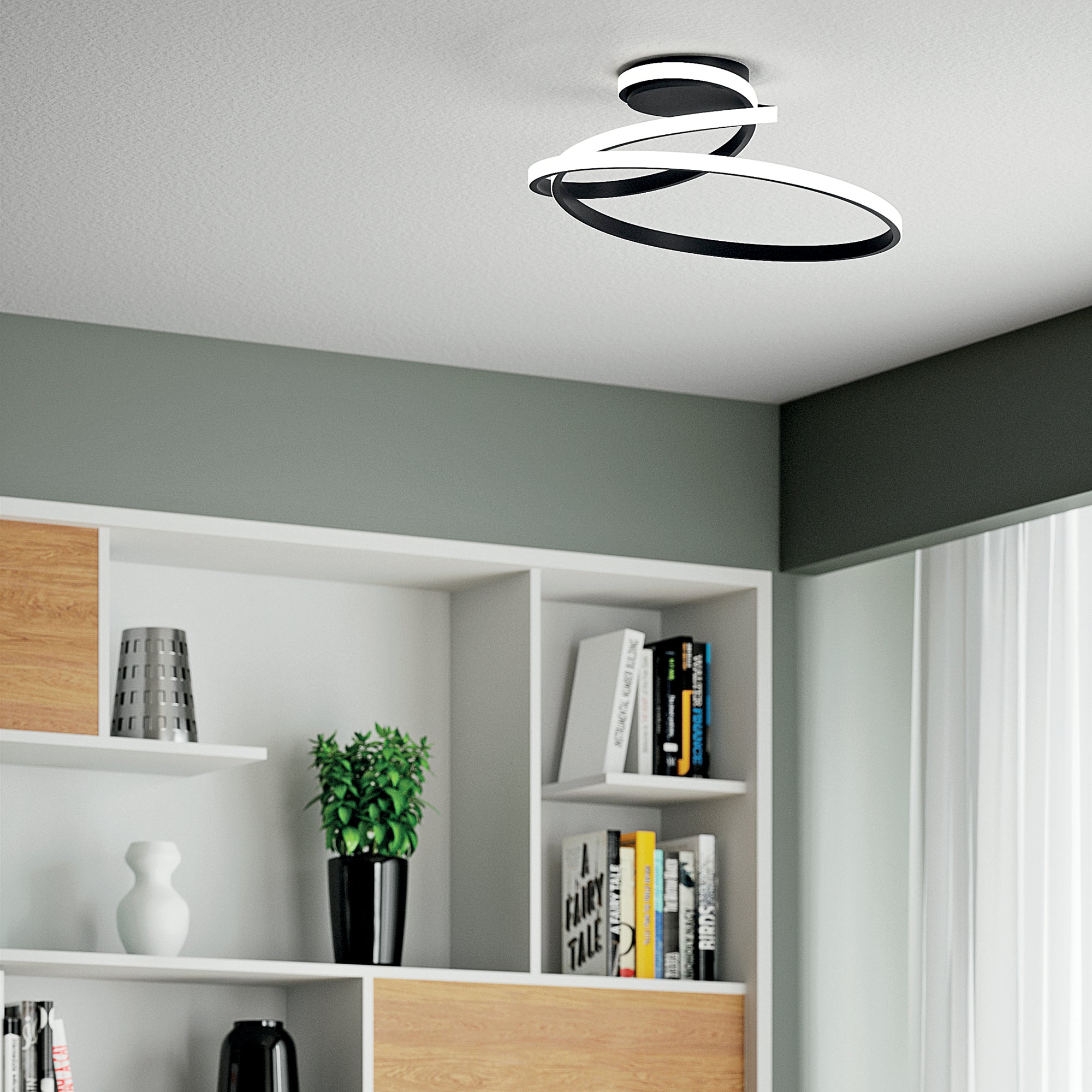 PLAFONIERA LED COASTER NERA 40W 5440LM CCT 50X4X22CM