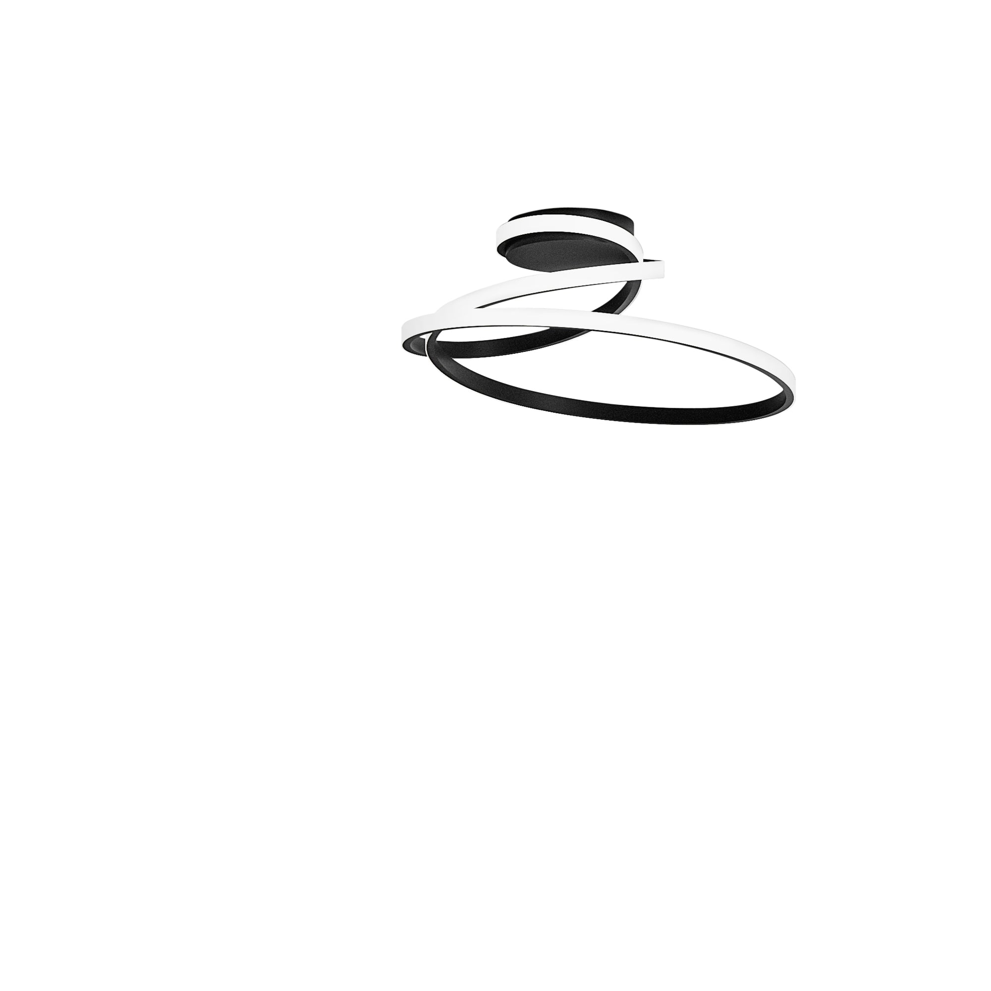 "Plafoniera LED COASTER in alluminio nero con interruttore CCT"