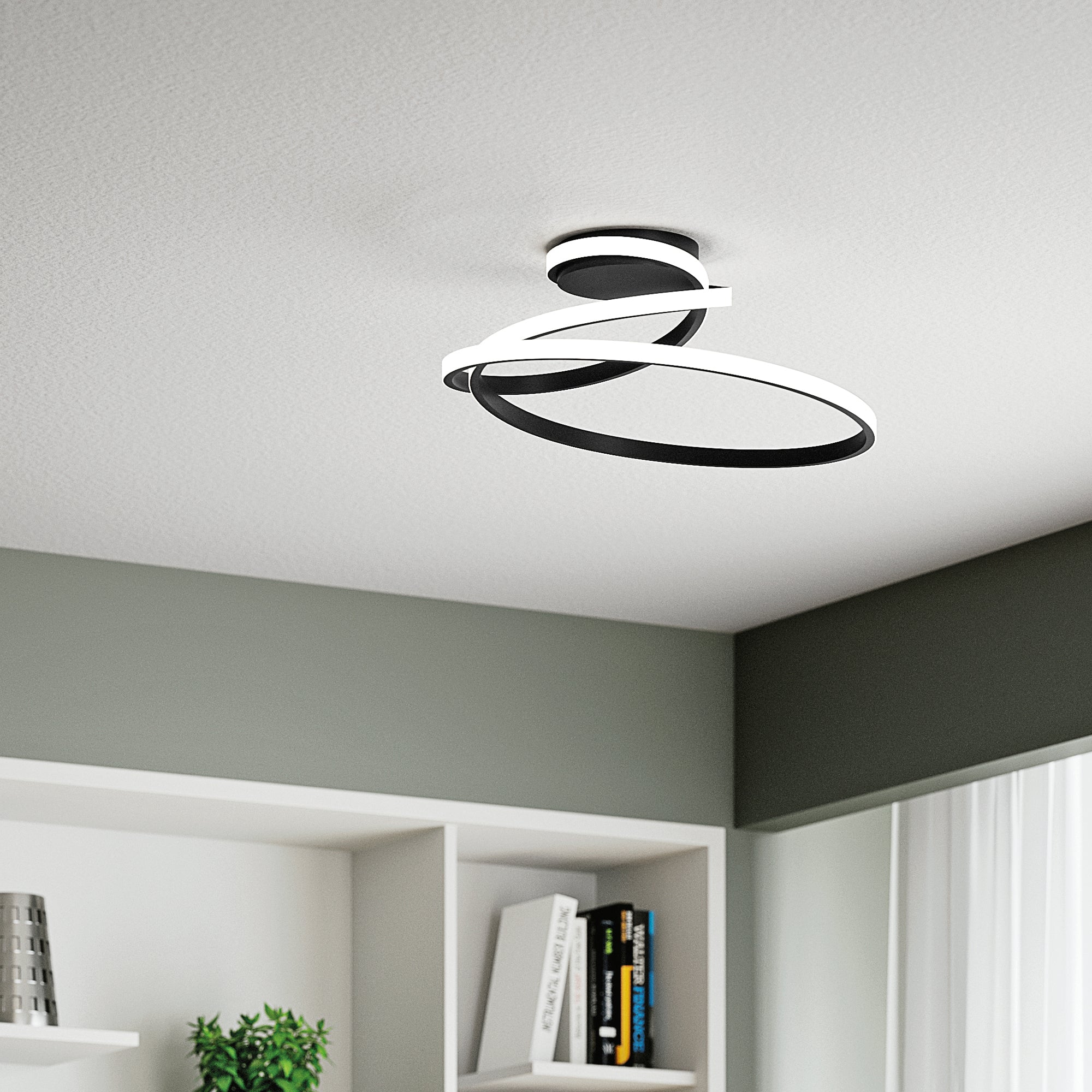 PLAFONIERA LED COASTER NERA 40W 5440LM CCT 50X4X22CM