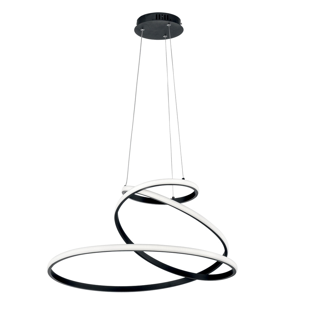 SOSPENSIONE LED COASTER NERA 60W 8000LM CCT 60X28X150CM