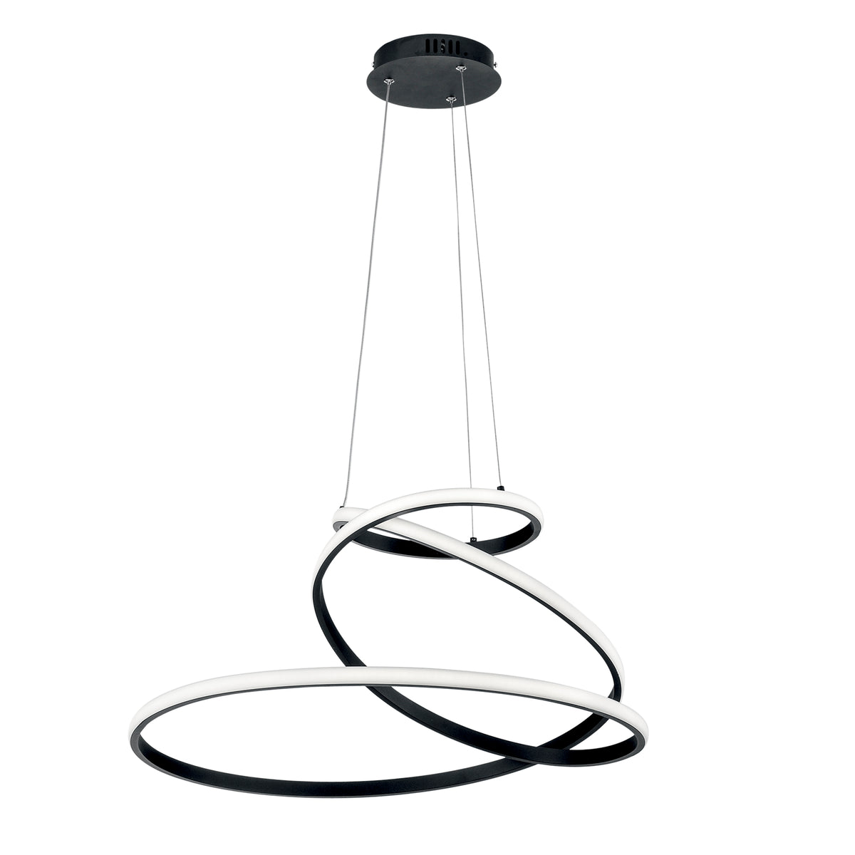 "Sospensione LED COASTER in alluminio nero con interruttore CCT"
