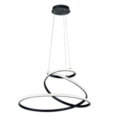 "Sospensione LED COASTER in alluminio nero con interruttore CCT"