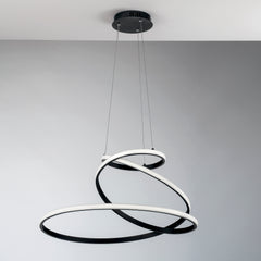 SOSPENSIONE LED COASTER NERA 60W 8000LM CCT 60X28X150CM
