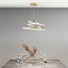 SOSPENSIONE LED COASTER ORO 60W 8000LM CCT 60X28X150CM