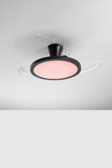 PLAFONIERA LED VENTILATORE CONDOR RETRATTILE NERO 35W 3900LM CCT DIMM. RGB DIGITALE CON TELECOMANDO RF INCLUSO 24X49CM
