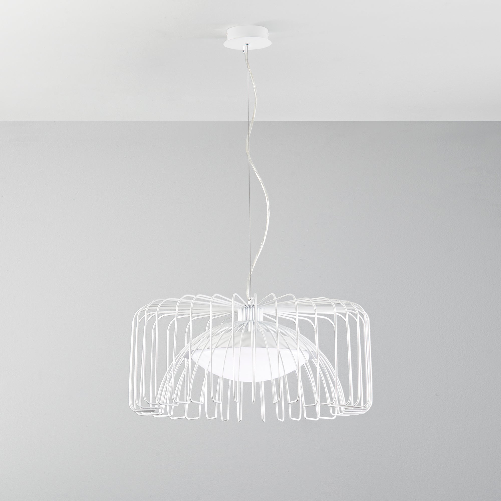 SOSPENSIONE LED COUGAR BIANCA 24W 2740LM 4000K 50X26X120CM