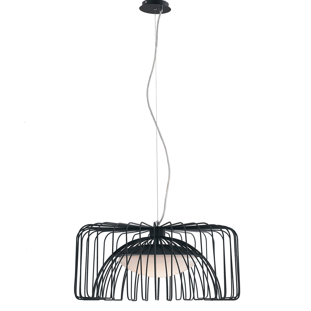 "Lampadario a sospensione COUGAR in metallo nero 24W 4000K (luce naturale)"