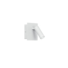 "Applique LED DICKENS in alluminio bianco con punto luce orientabile"
