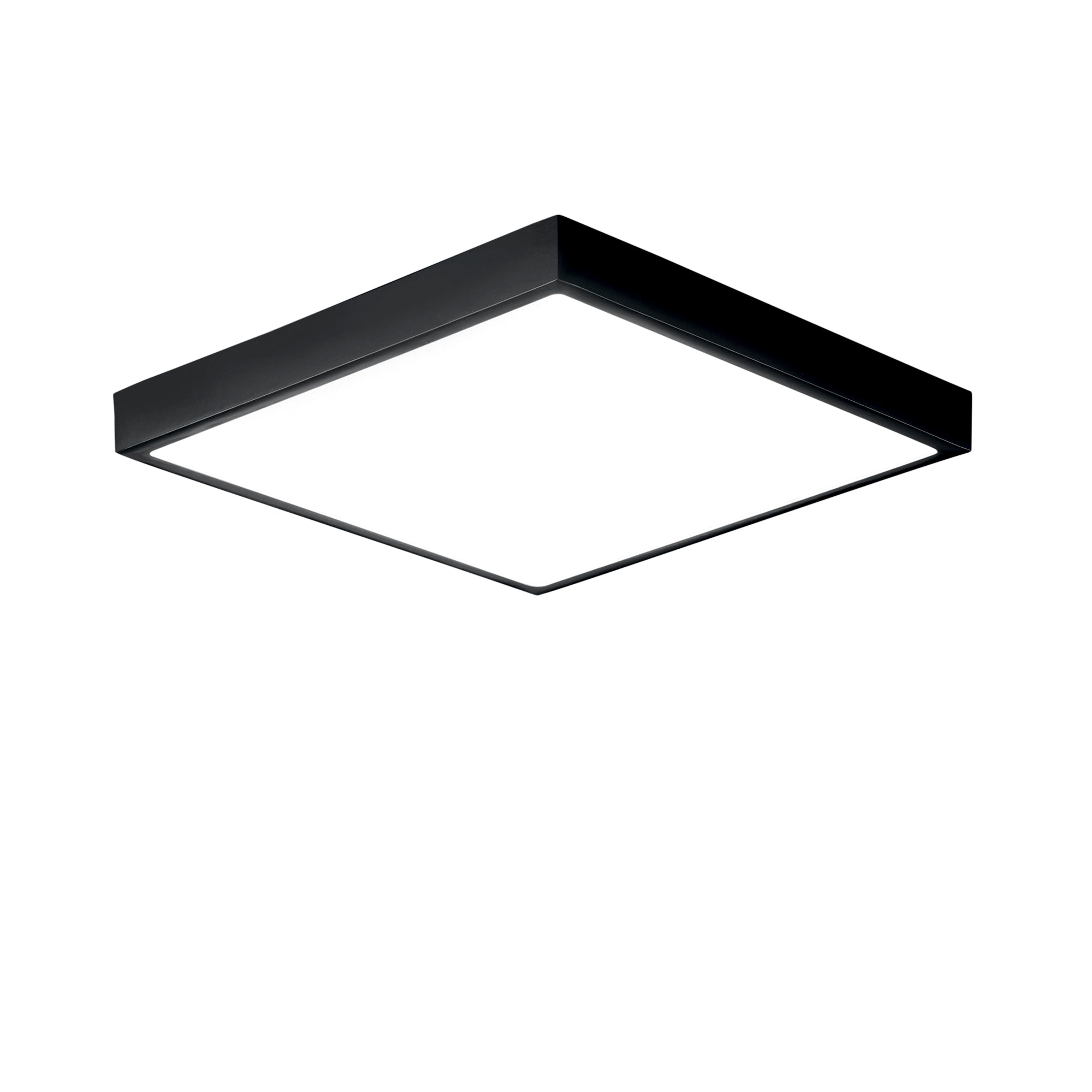 "Plafoniera da bagno LED DOMO quadrata nera 24W luce naturale 24 cm."