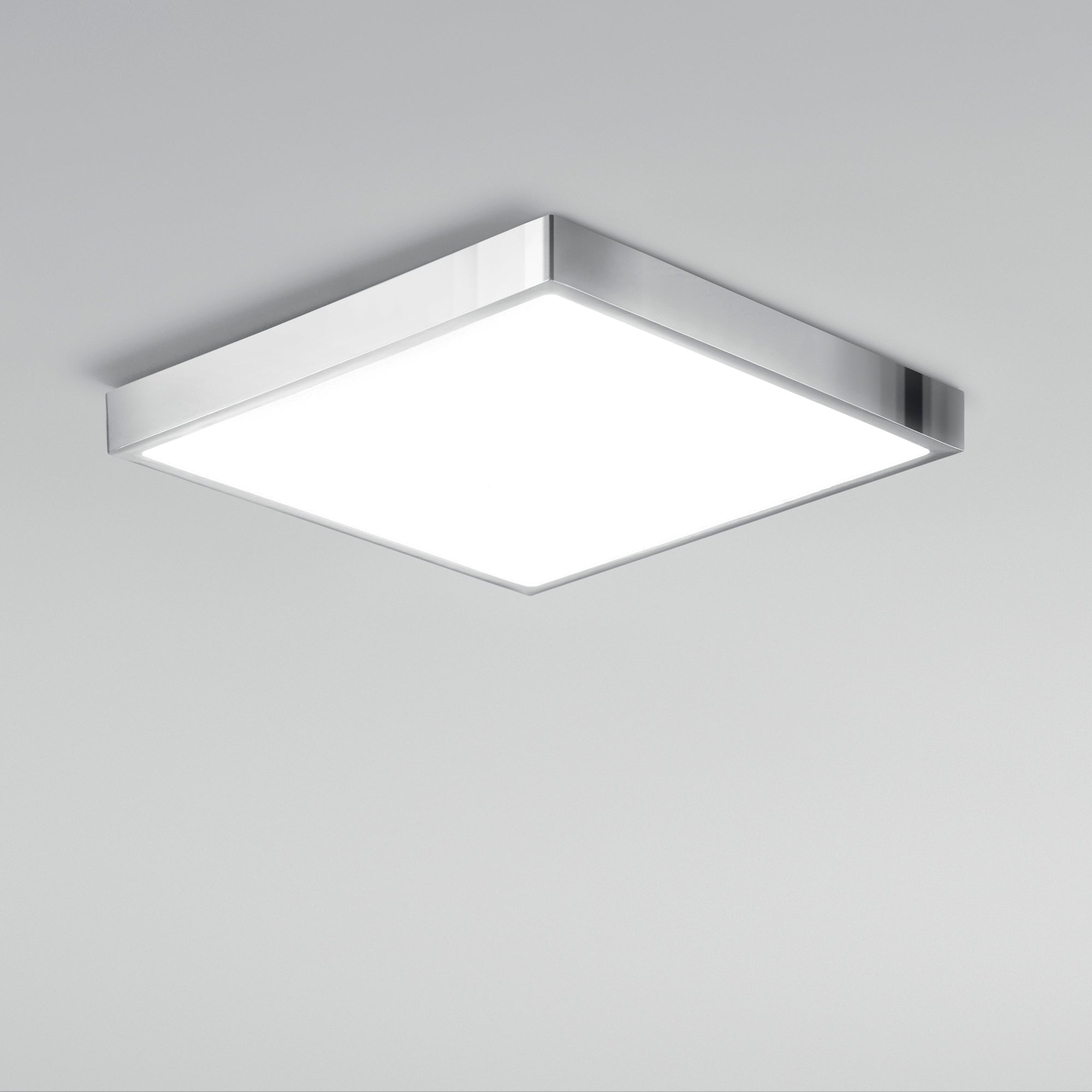 PLAFONIERA LED DOMO CROMO QUADRATA 24W 2700LM 4000K IP44 24X24X2,4CM