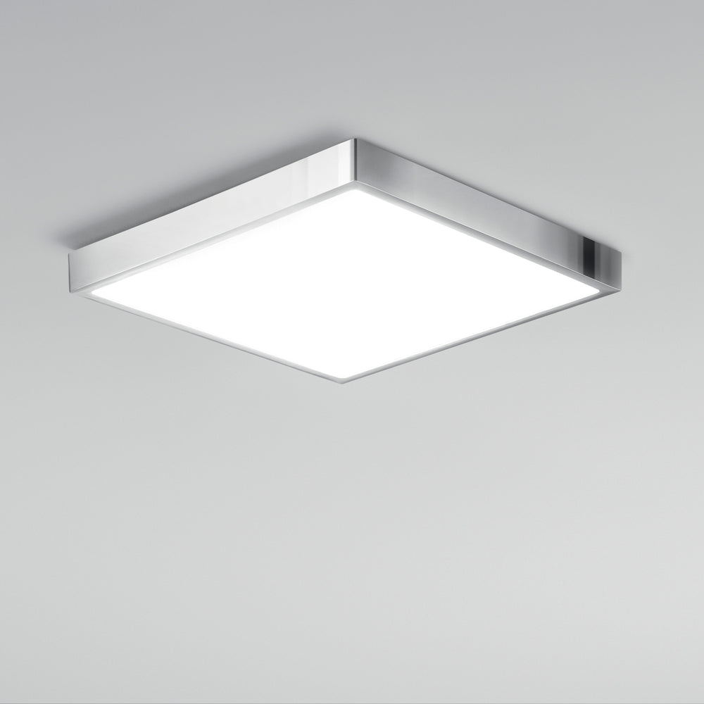 PLAFONIERA LED DOMO CROMO QUADRATA 24W 2700LM 4000K IP44 24X24X2,4CM