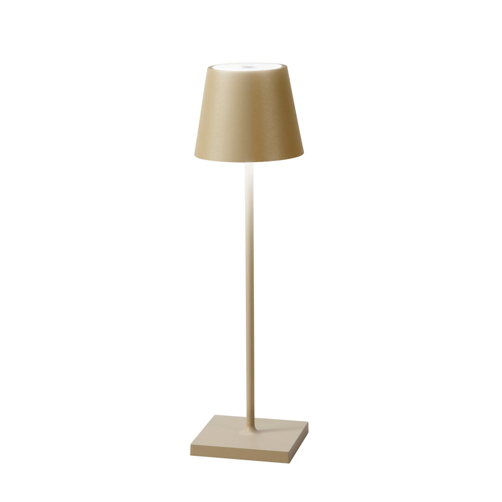 LAMPADA DA TAVOLO RICARICABILE LED DRINK ORO 2,2W 190LM 3000K DIMM. IP54 10X36CM