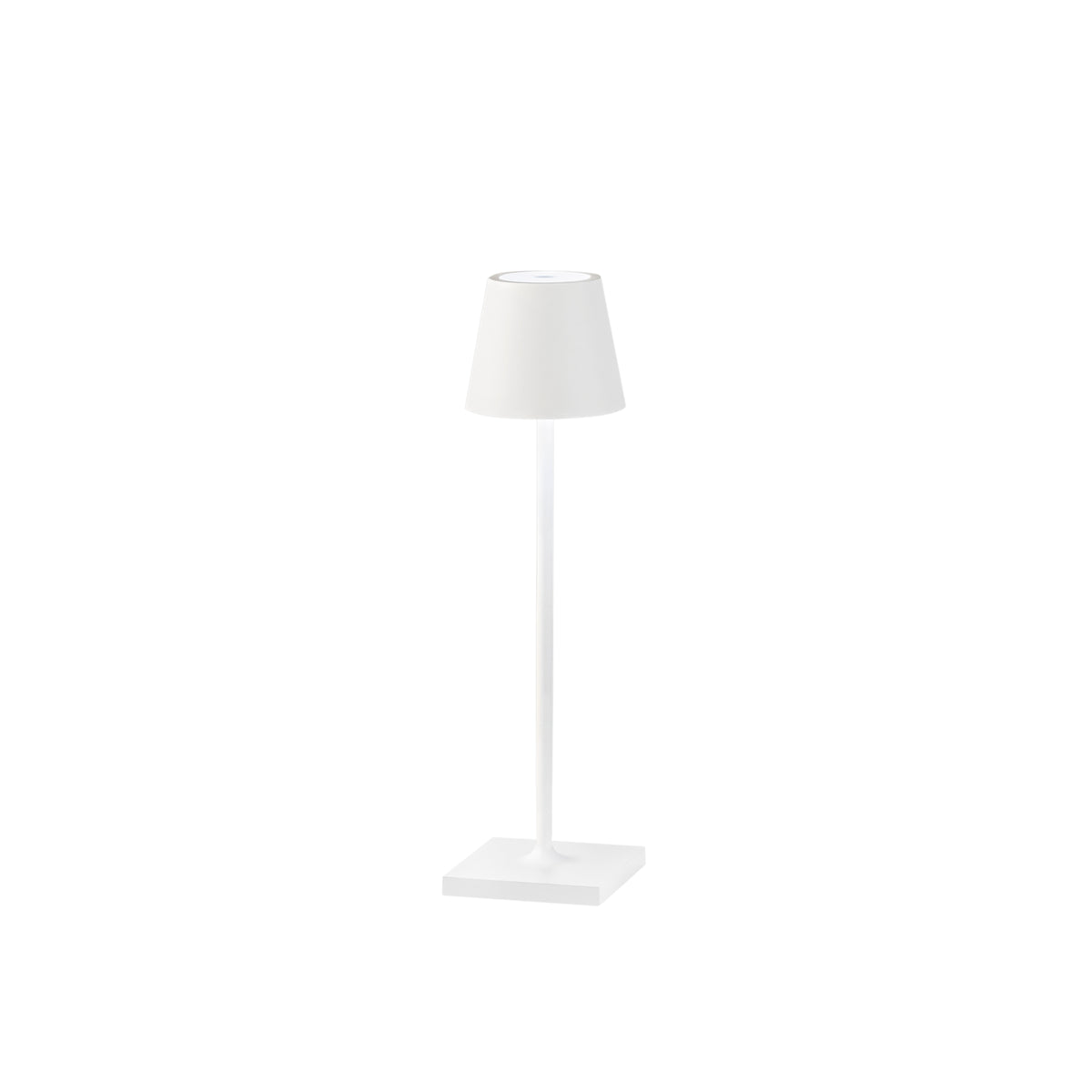 "Lampada LED ricaricabile DRINK SMALL in metallo bianco con dimmer luce calda"