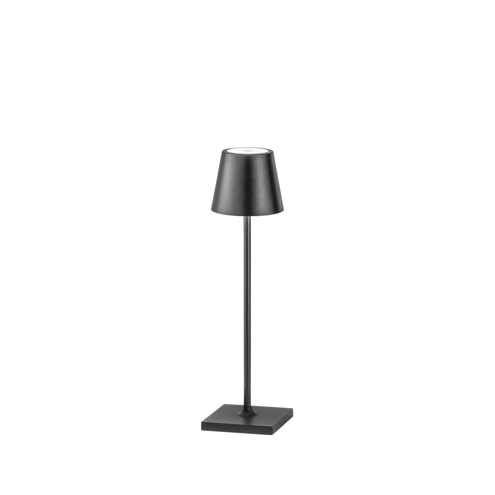 LAMPADA DA TAVOLO RICARICABILE LED DRINK NERA 1,5W 165LM 3000K DIMM. IP54 7X25CM
