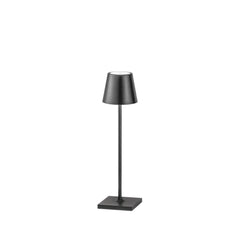 "Lampada LED ricaricabile DRINK SMALL in metallo nero con dimmer luce calda"