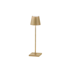 "Lampada LED ricaricabile DRINK SMALL in metallo oro con dimmer luce calda"