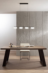 SOSPENSIONE LED EMILY BIANCA QUATTRO PENDENTI IN VETRO+METALLO 30W CCT 2700/3200/4000K 92X12X150CM