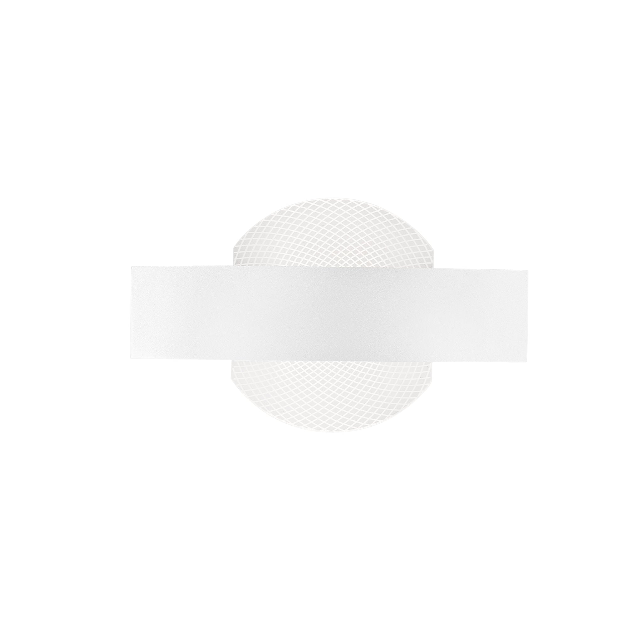 "Applique LED ETERNITY in metallo bianco e diffusore in acrilico decorato "
