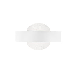 "Applique LED ETERNITY in metallo bianco e diffusore in acrilico decorato "