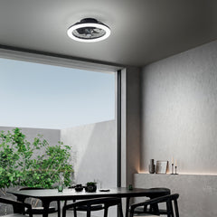 PLAFONIERA LED VENTILATORE ETESIA NERO 40W 5500LM CCT CON TELECOMANDO RF 49X17CM