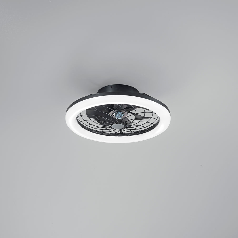 PLAFONIERA LED VENTILATORE ETESIA NERO 40W 5500LM CCT CON TELECOMANDO RF 49X17CM