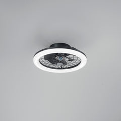 PLAFONIERA LED VENTILATORE ETESIA NERO 40W 5500LM CCT CON TELECOMANDO RF 49X17CM