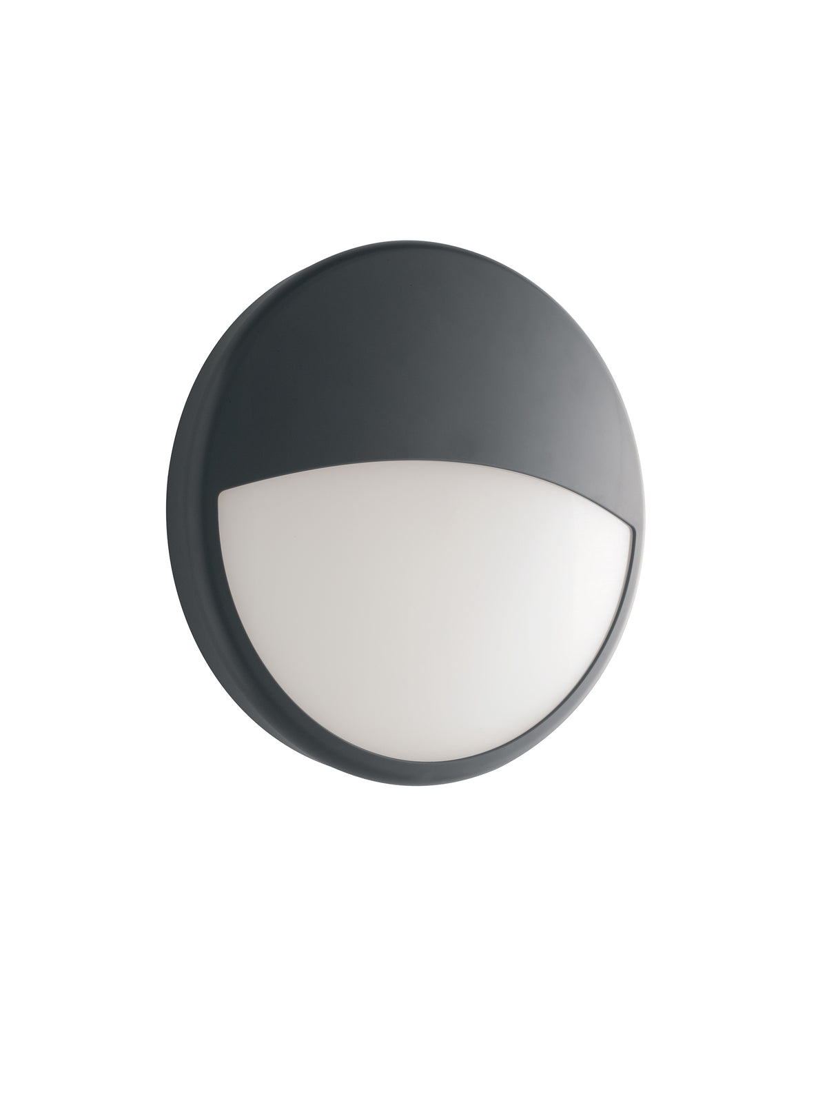 "Plafoniera LED EVER per esterno tonda con palpebra antracite CCT 22cm"
