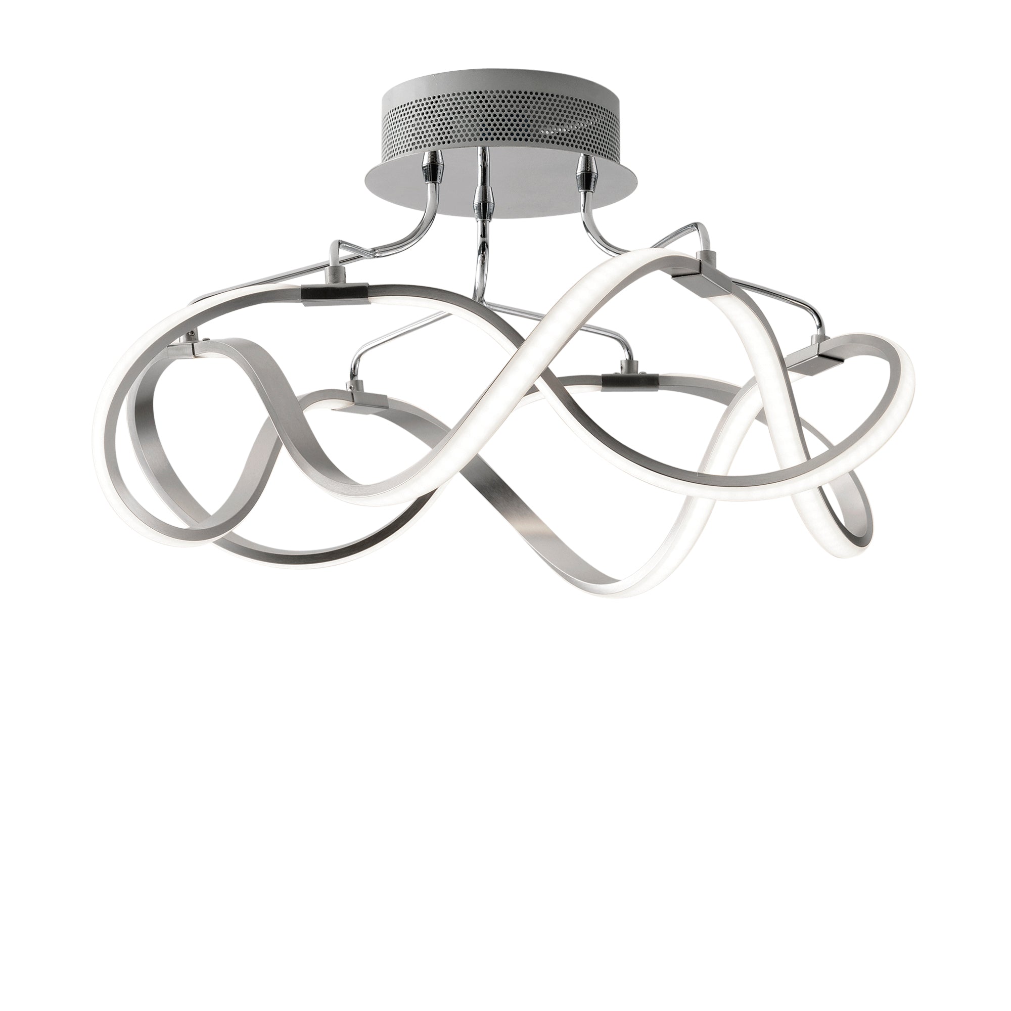 "Plafoniera LED FLIGHT in nichel spazzolato 28.8W 4000K (luce naturale)"
