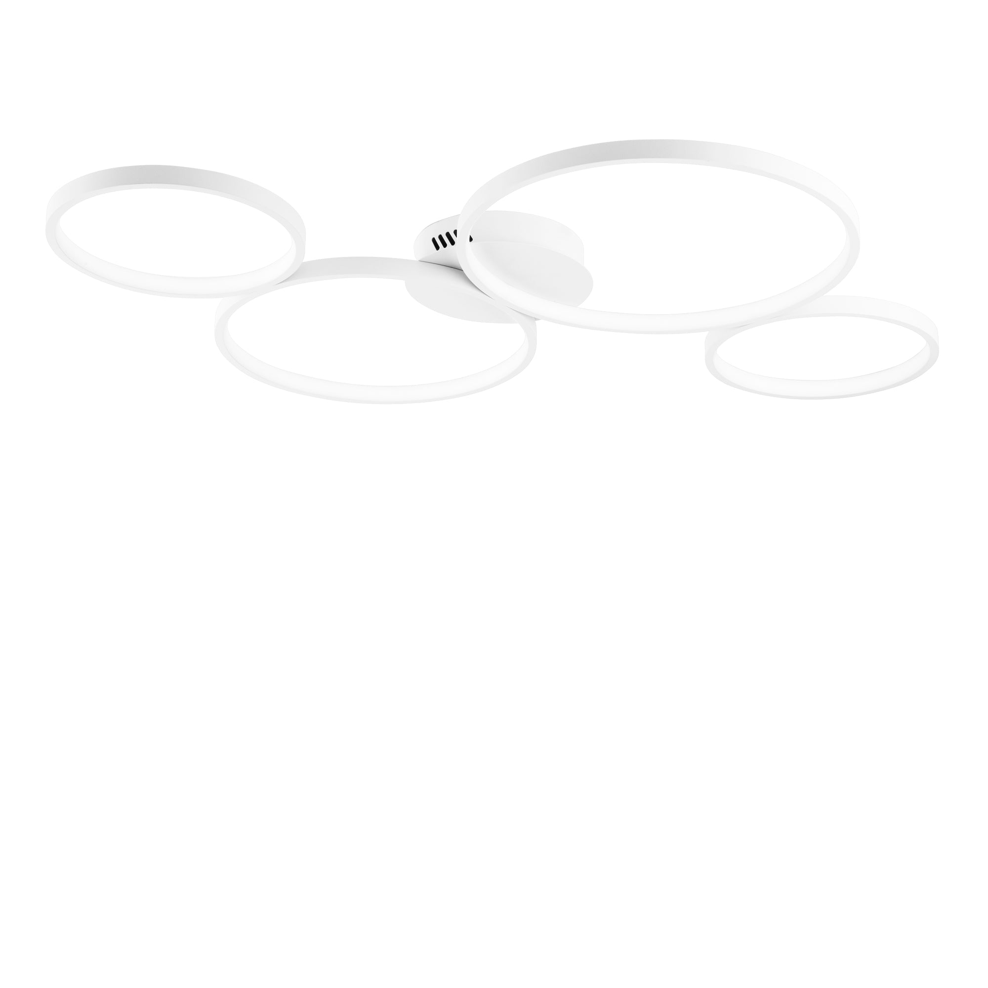 "Plafoniera LED FREDY in alluminio bianco con 4 diffusori in silicone, CCT"