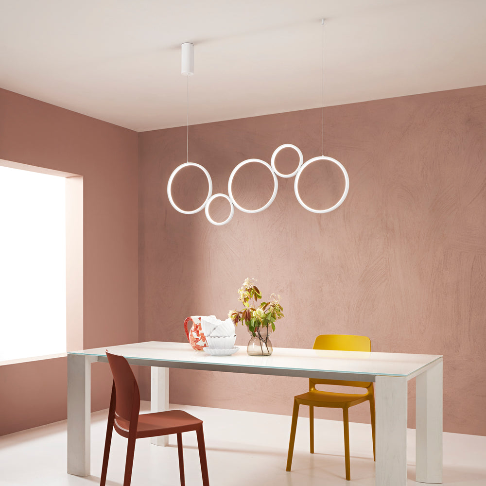SOSPENSIONE LED FREDY BIANCA 60W 8000LM CCT 115X46,7X150CM
