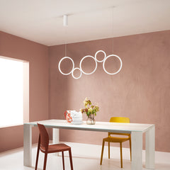 SOSPENSIONE LED FREDY BIANCA 60W 8000LM CCT 115X46,7X150CM
