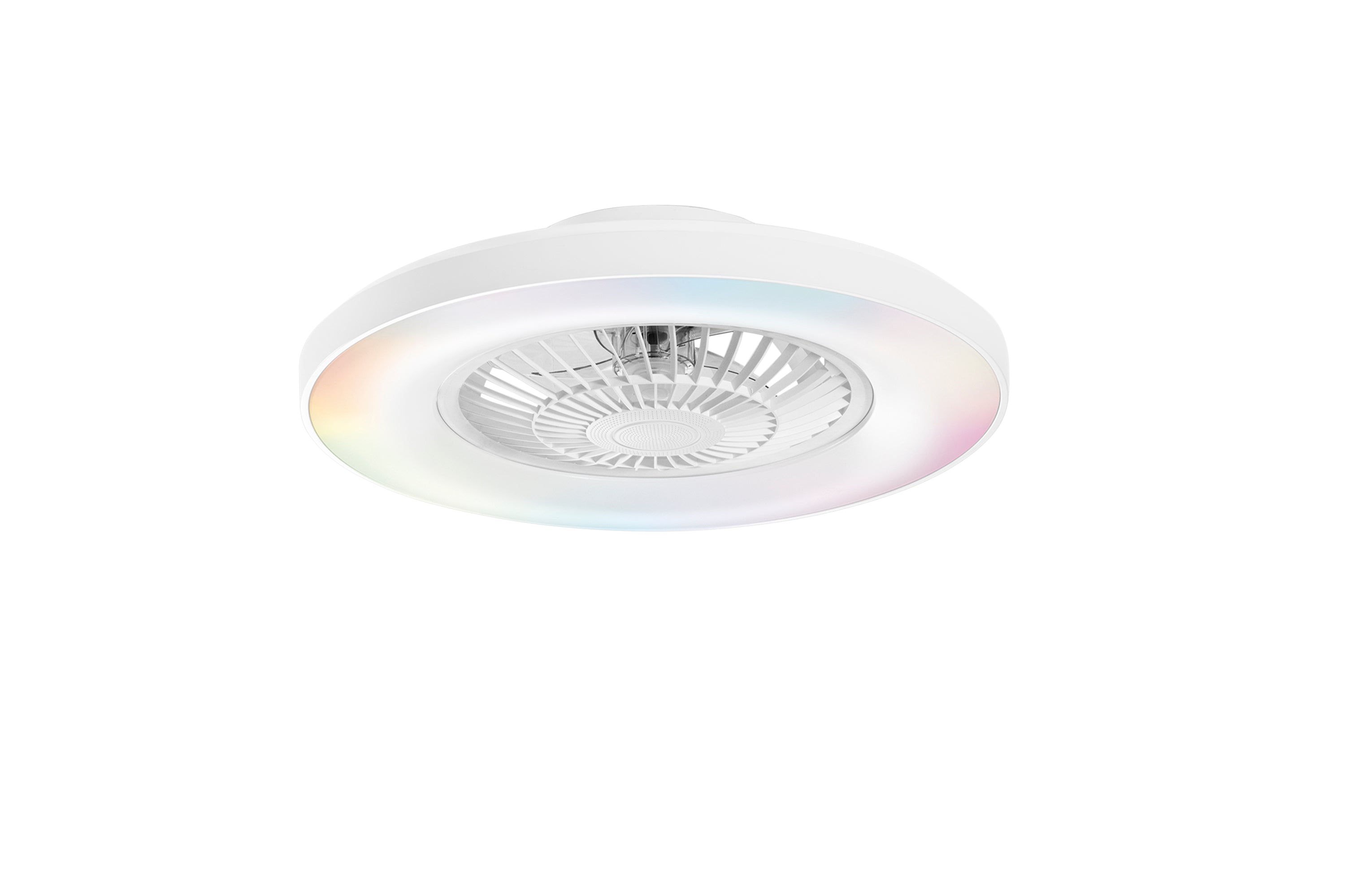 PLAFONIERA LED VENTILATORE GARBIN BIANCO 40W 5500LM CCT DIMM. CON TELECOMANDO RF INCLUSO E SPEAKER BLUETOOTH 15X54,5CM