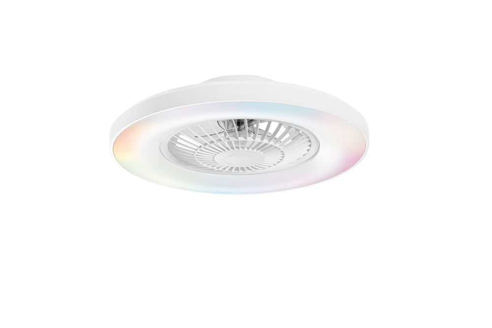 PLAFONIERA LED VENTILATORE GARBIN BIANCO 40W 5500LM CCT DIMM. CON TELECOMANDO RF INCLUSO E SPEAKER BLUETOOTH 15X54,5CM