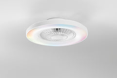 PLAFONIERA LED VENTILATORE GARBIN BIANCO 40W 5500LM CCT DIMM. CON TELECOMANDO RF INCLUSO E SPEAKER BLUETOOTH 15X54,5CM