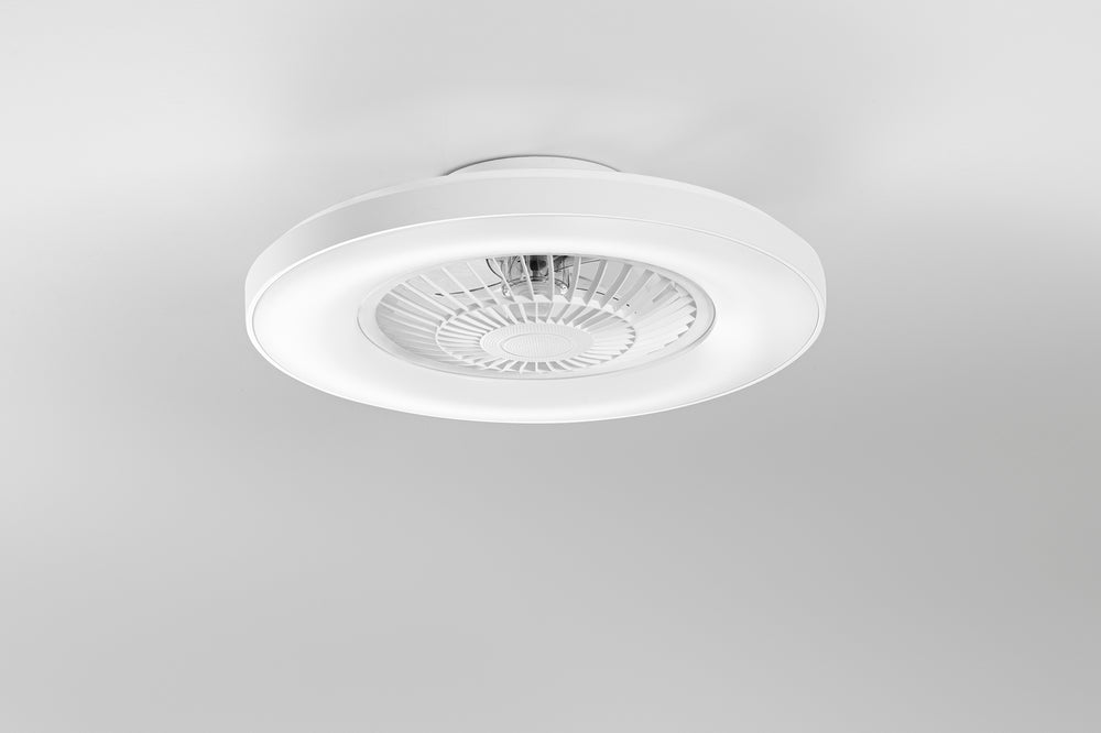 PLAFONIERA LED VENTILATORE GARBIN BIANCO 40W 5500LM CCT DIMM. CON TELECOMANDO RF INCLUSO E SPEAKER BLUETOOTH 15X54,5CM