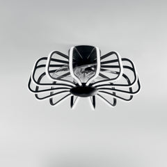 PLAFONIERA LED VENTILATORE GRECALE NERO 80W 8470LM CCT DIMM. Wi-Fi 50X20,7CM