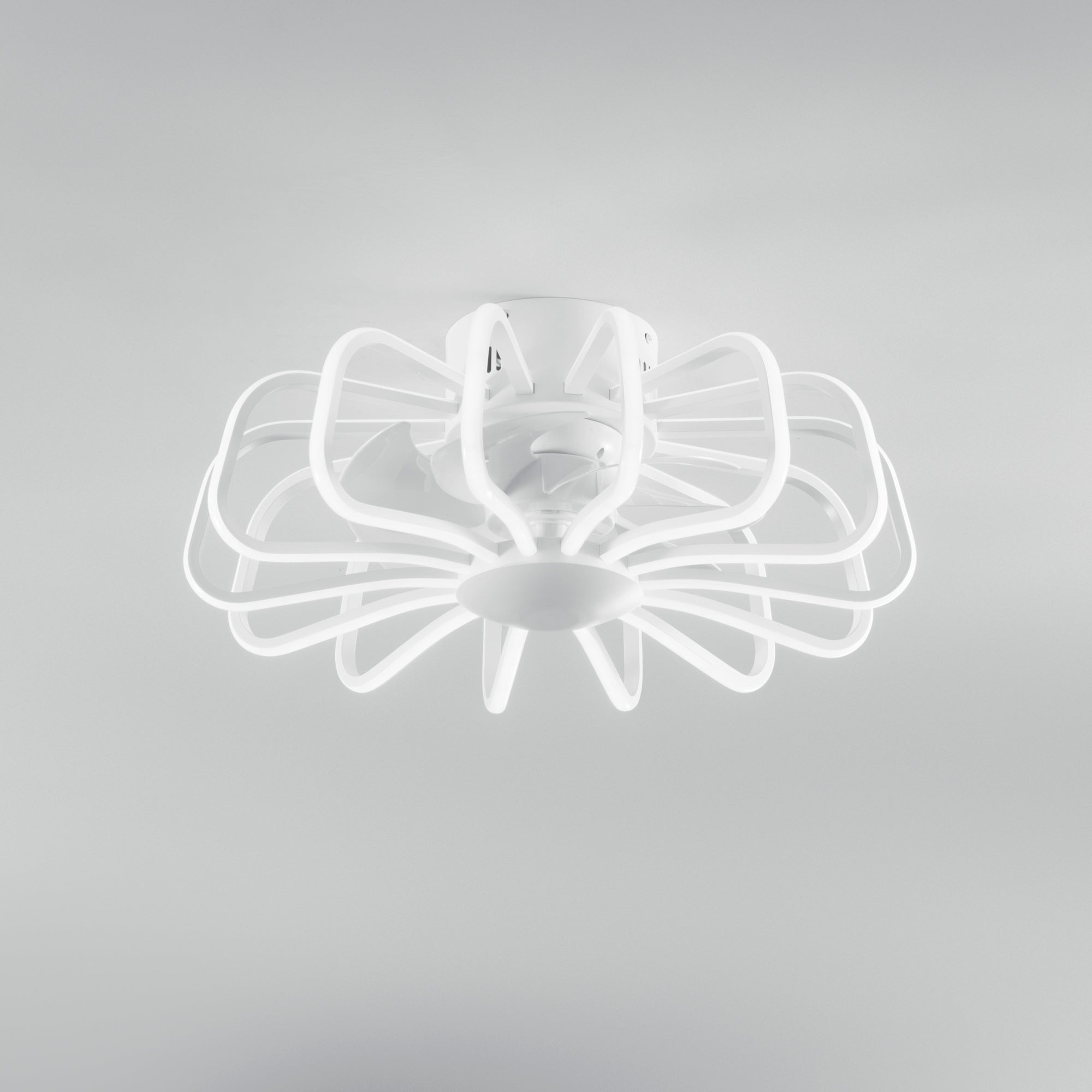 PLAFONIERA LED VENTILATORE GRECALE BIANCO 80W 8470LM CCT DIMM. Wi-Fi 50X20,7CM