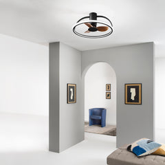 PLAFONIERA LED VENTILATORE HADLEY NERO 40W 5250LM 60X27CM