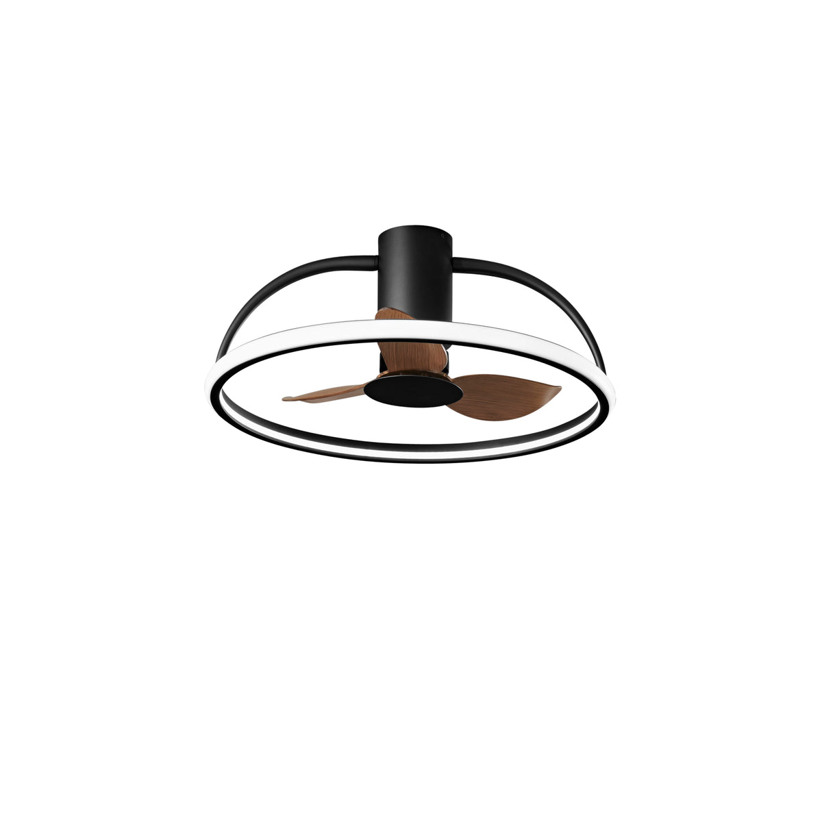 "Plafoniera LED HADLEY nera con ventilatore, CCT a interruttore e telecomando"