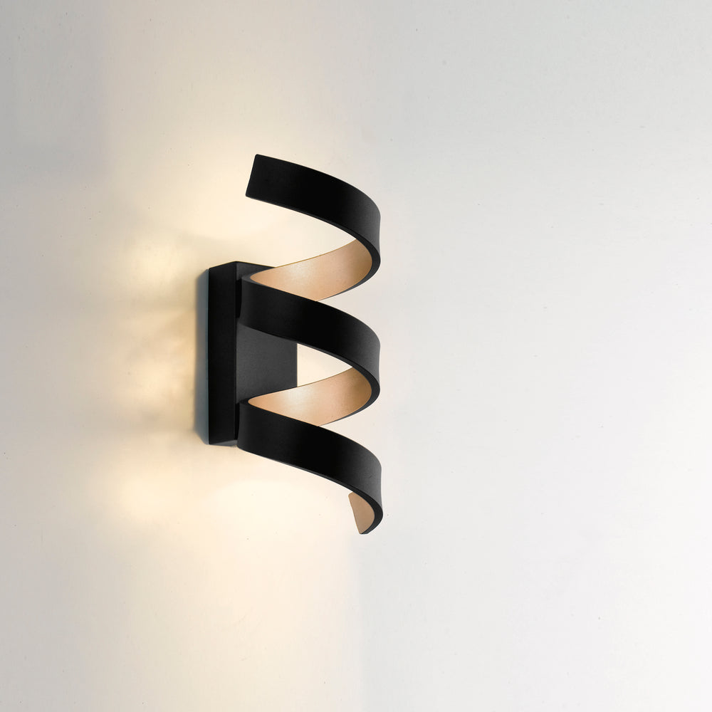 APPLIQUE LED HELIX NERA E ORO 9W 720LM 4000K 10X13,5X26CM