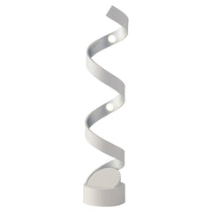 "Lampada da tavolo LED HELIX in alluminio bianca e argento 3000K (luce calda)"