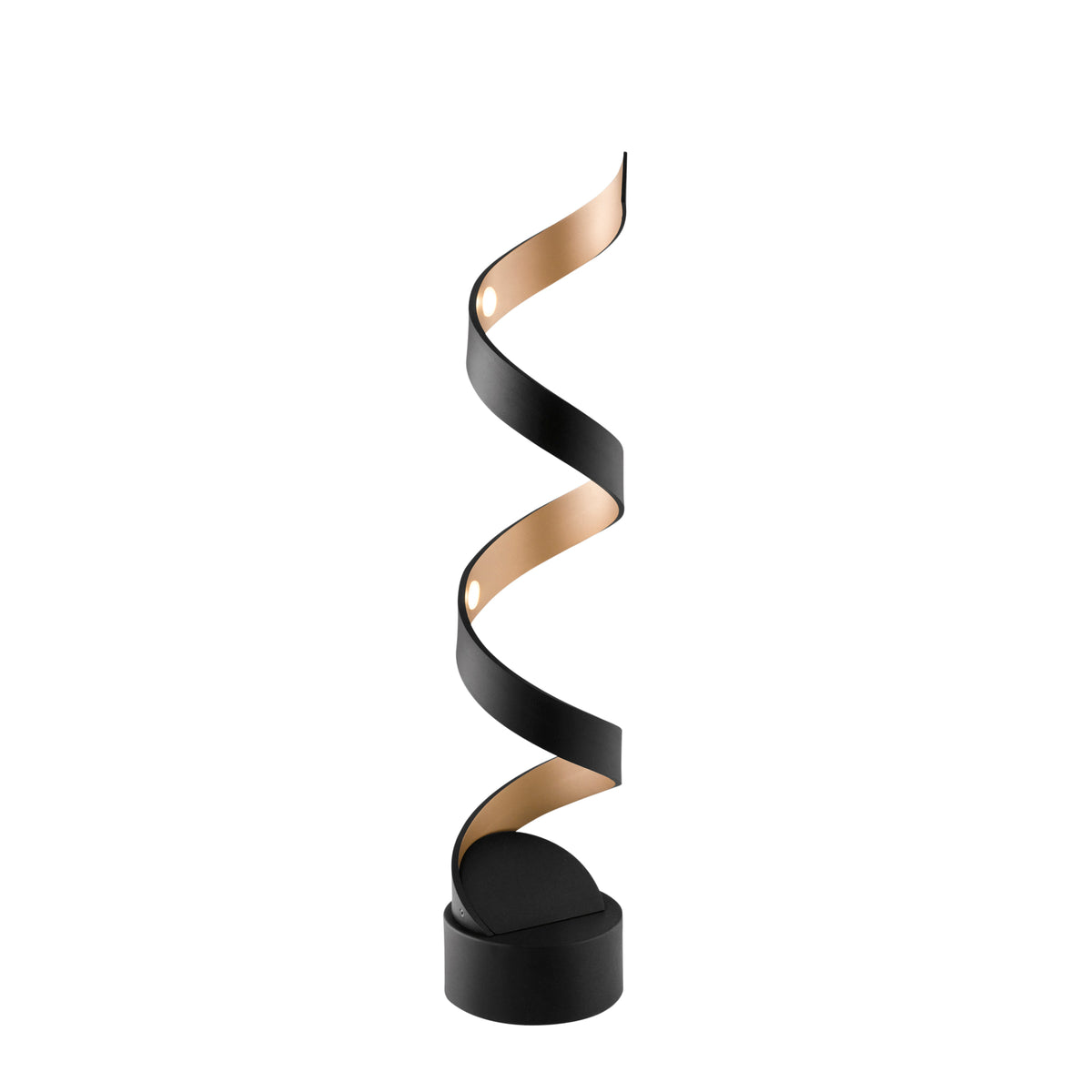 "Lampada da tavolo LED HELIX in alluminio nera e oro 4000K (luce naturale)"