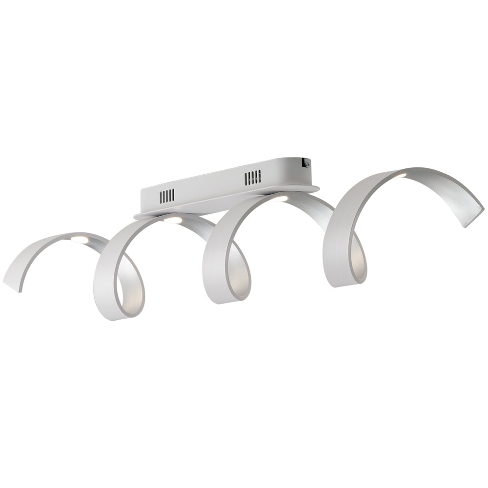 PLAFONIERA LED HELIX BIANCA E ARGENTO 20W 1680LM 4000K 80X18CM
