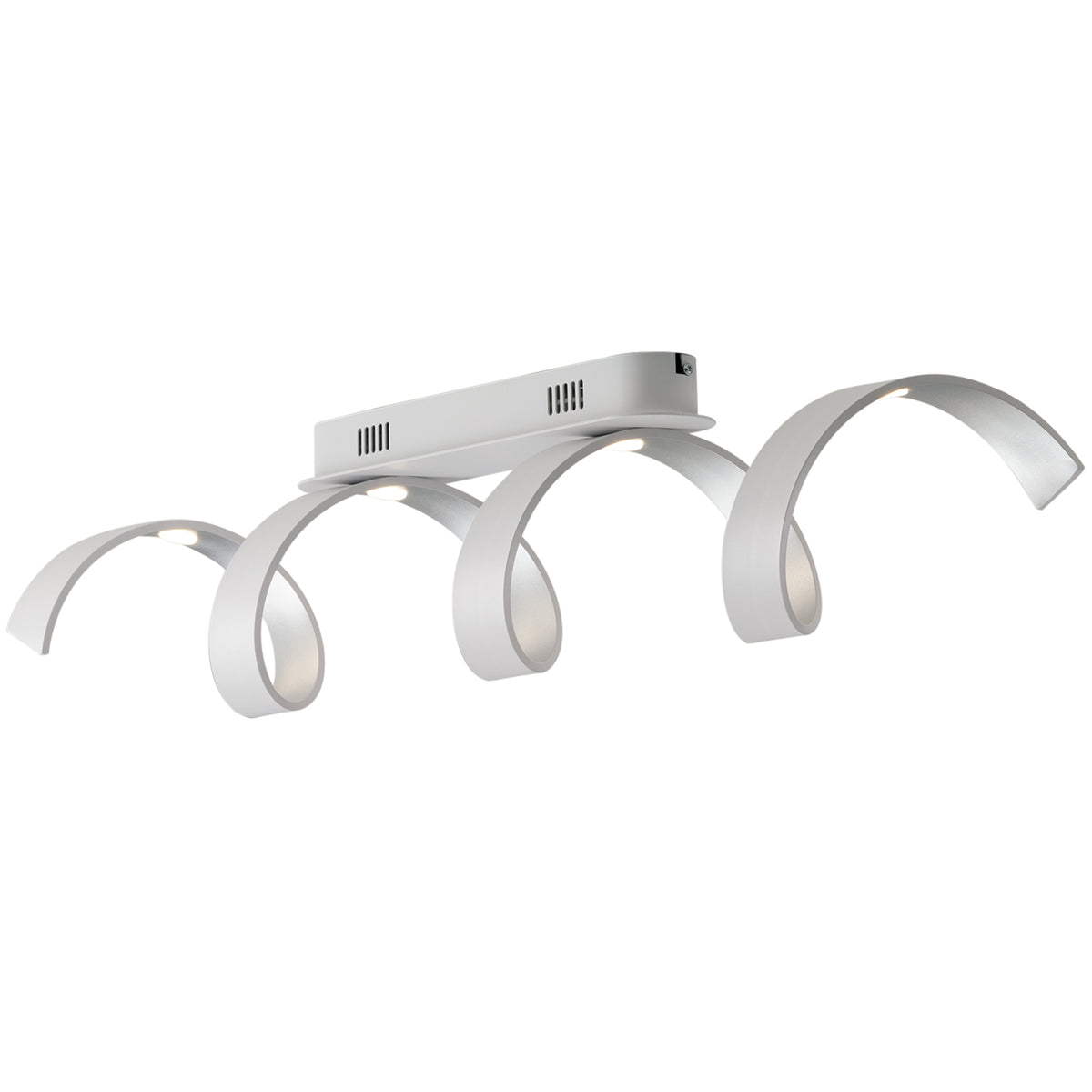 "Plafoniera LED HELIX in alluminio bianca e argento 3000K (Luce calda)"